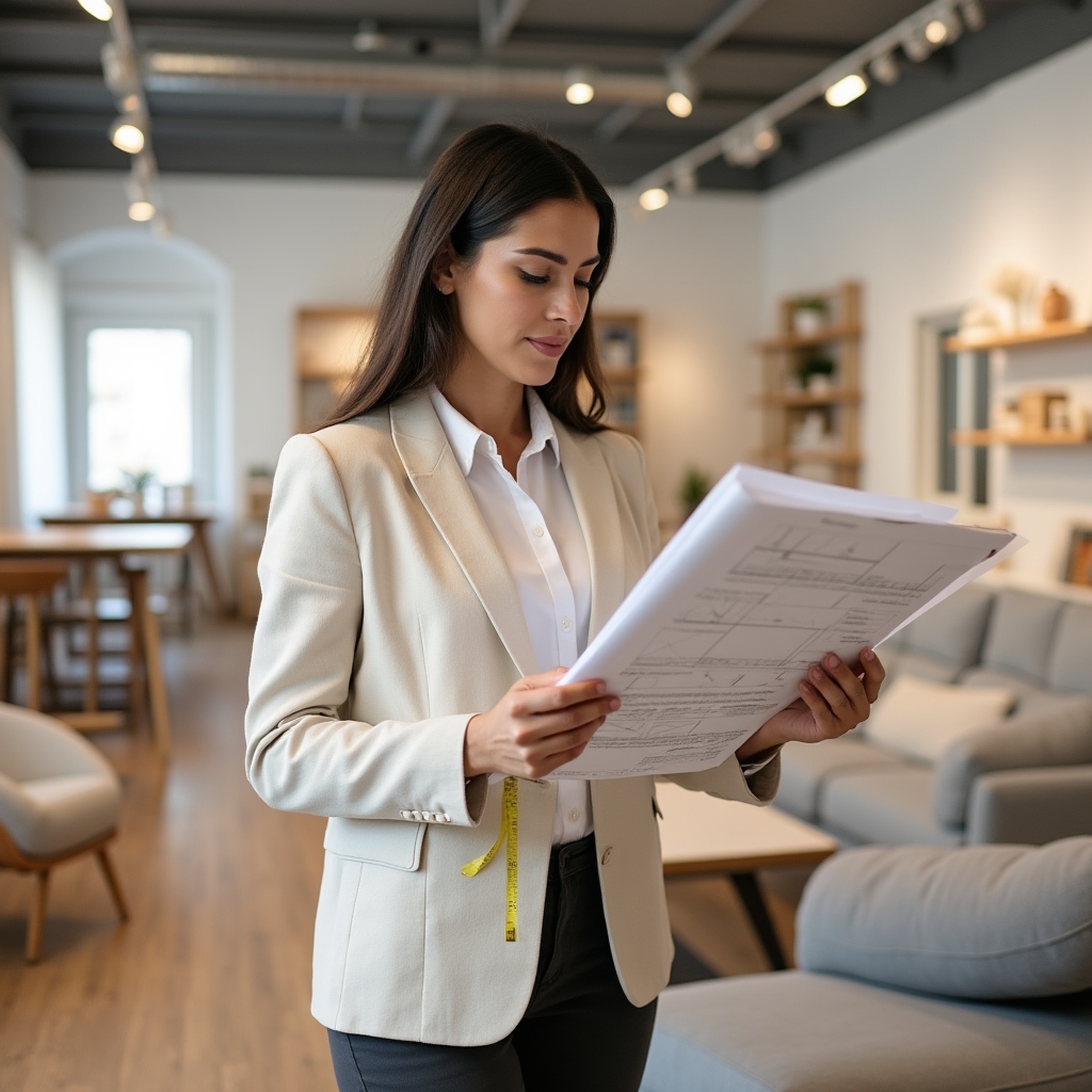 Scaled furniture pieces selected for small apartment